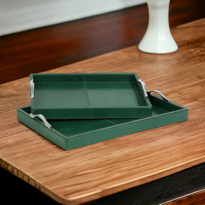 Rectangular Serving Trays with Metal Arms