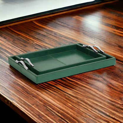 Rectangular Serving Trays with Metal Arms