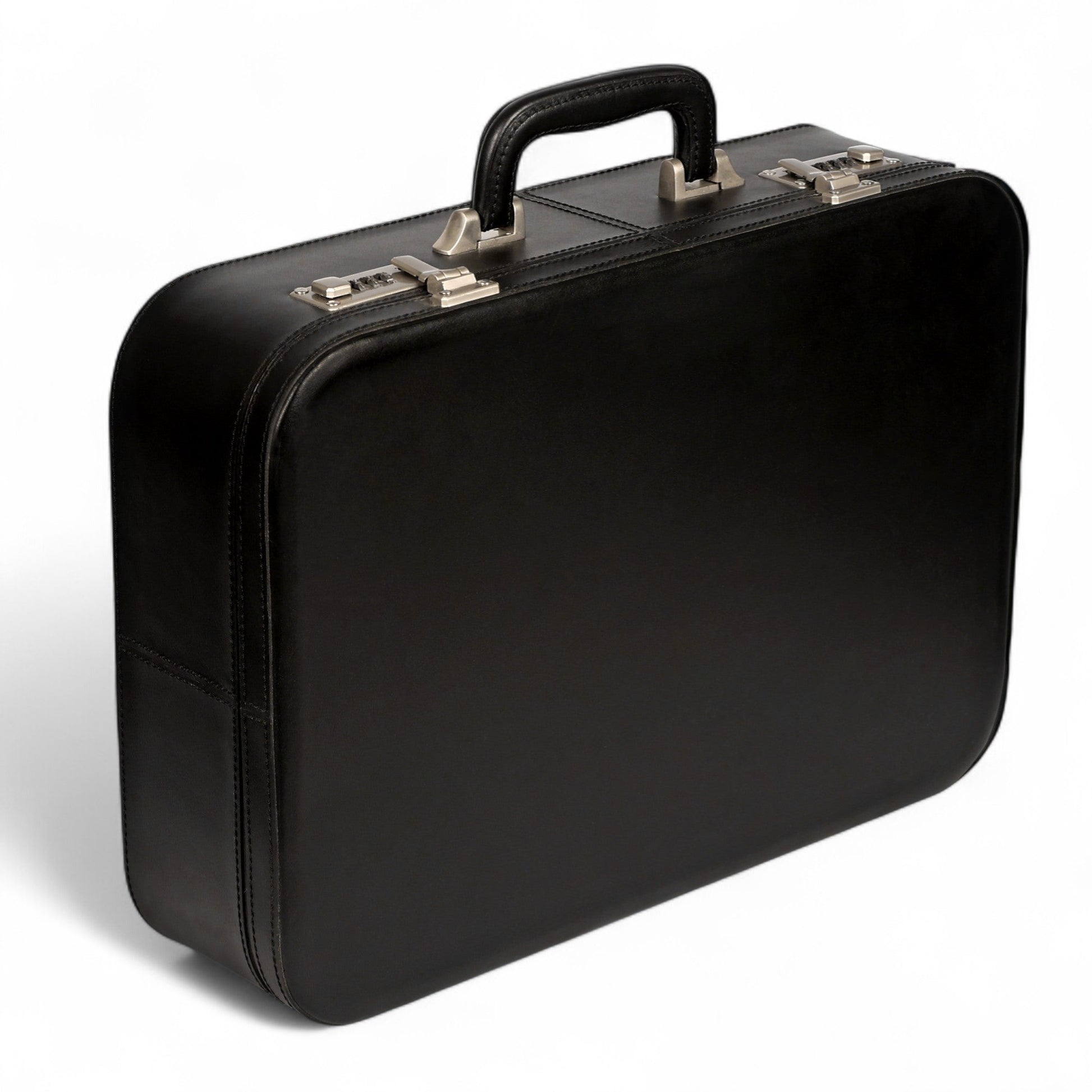 Black briefcase on a white background