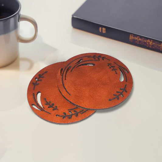 Laser Cut Leather Coasters